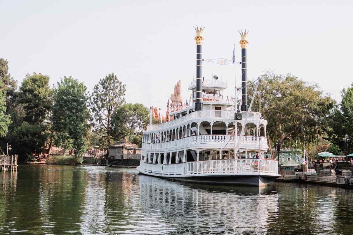 Vintage steamship on a river